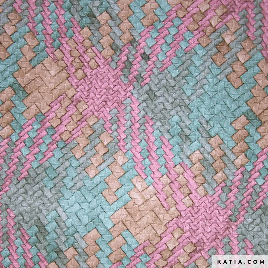 Kunstleer met zigzagpatroon in pasteltinten - Katia